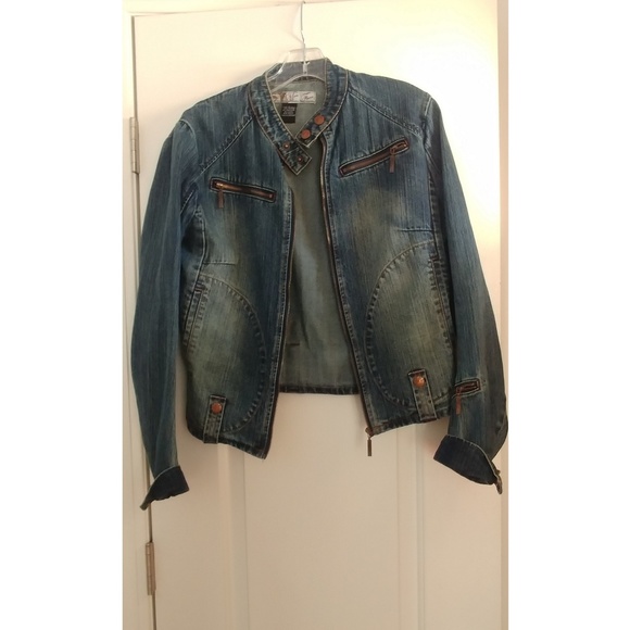 Mecca Femme Jean Motorcycle Jacket Large - Picture 1 of 5